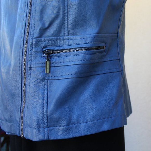 Alfani Women's Faux Leather Biker Moto Jacket - Picture 5 of 8